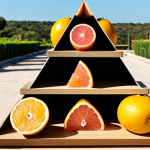 **Aromatic Pyramid:** A visually striking diagram of the olfactory pyramid, showcasing the top, heart, and base notes with corresponding ingredients (citrus, florals, woods). Include a sunny, outdoor scene in Seville in the background, reflecting the grapefruit and mint scent.