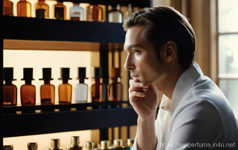 맞춤형 향수 디자인 - **Prompt:** A luxurious and intimate perfume atelier. An elegant, discerning woman in her late 30s, ...