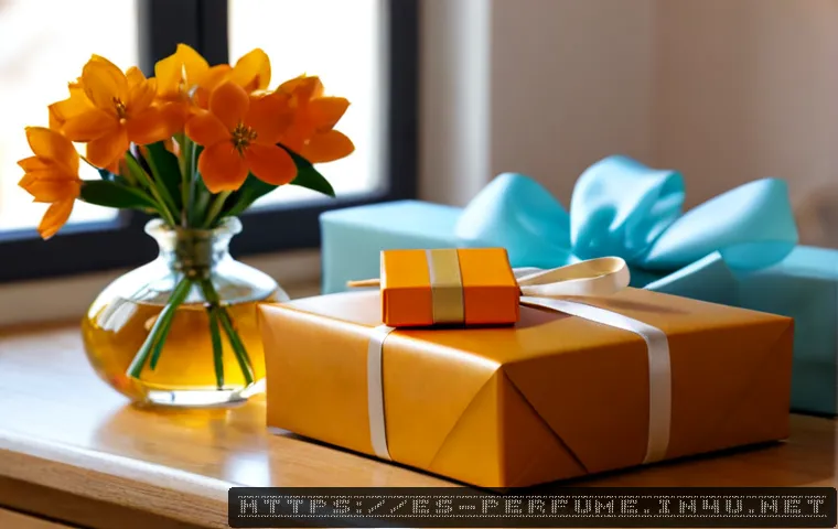 Home 17 향수 선물 팁 - Photorealistic perfume gift selection scene in a bright Spanish boutique, elegant unbranded fragranc...
